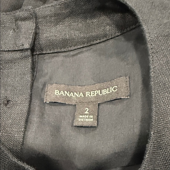 Banana Republic Black Linen Cutout Aline Midi Sun Dress Size 2 Boho Coastal - Picture 5 of 9